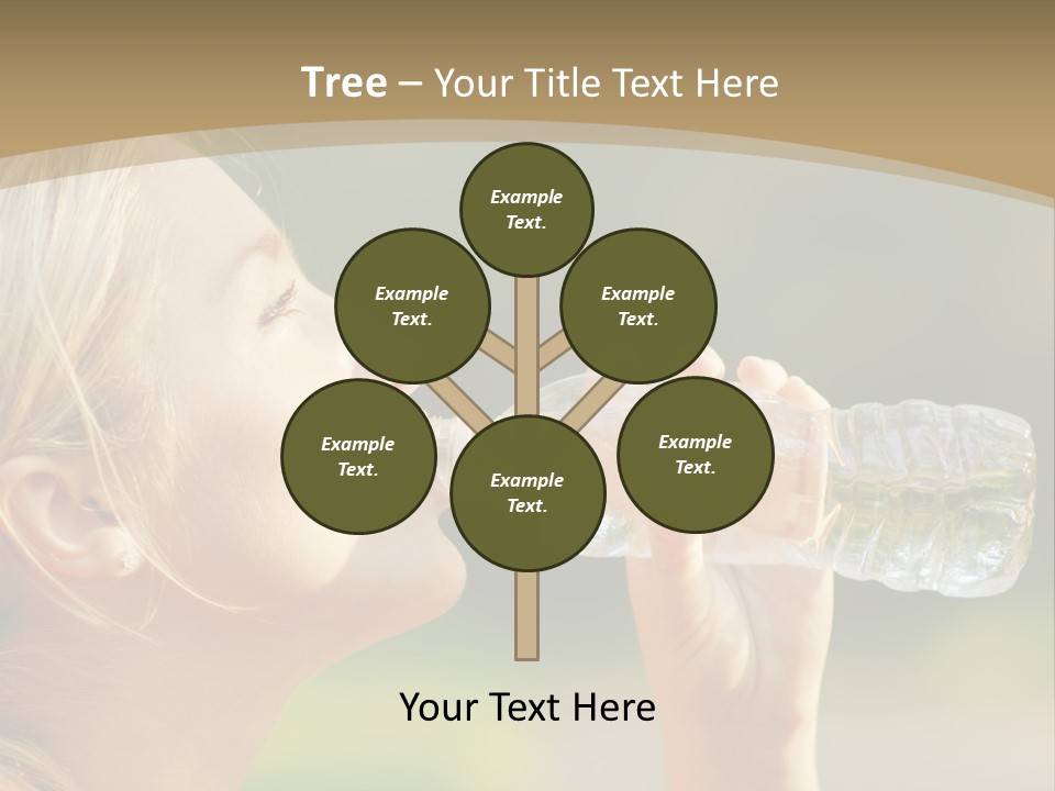 Pretty Young Girl Runner In The Forest. PowerPoint Template