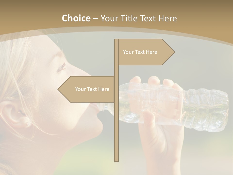 Pretty Young Girl Runner In The Forest. PowerPoint Template