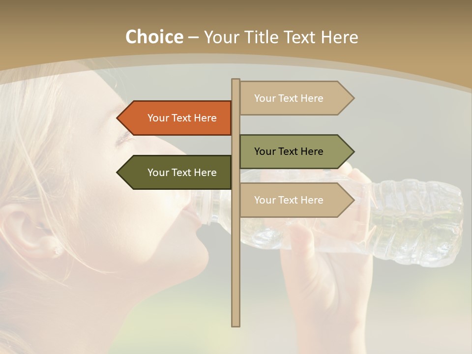 Pretty Young Girl Runner In The Forest. PowerPoint Template