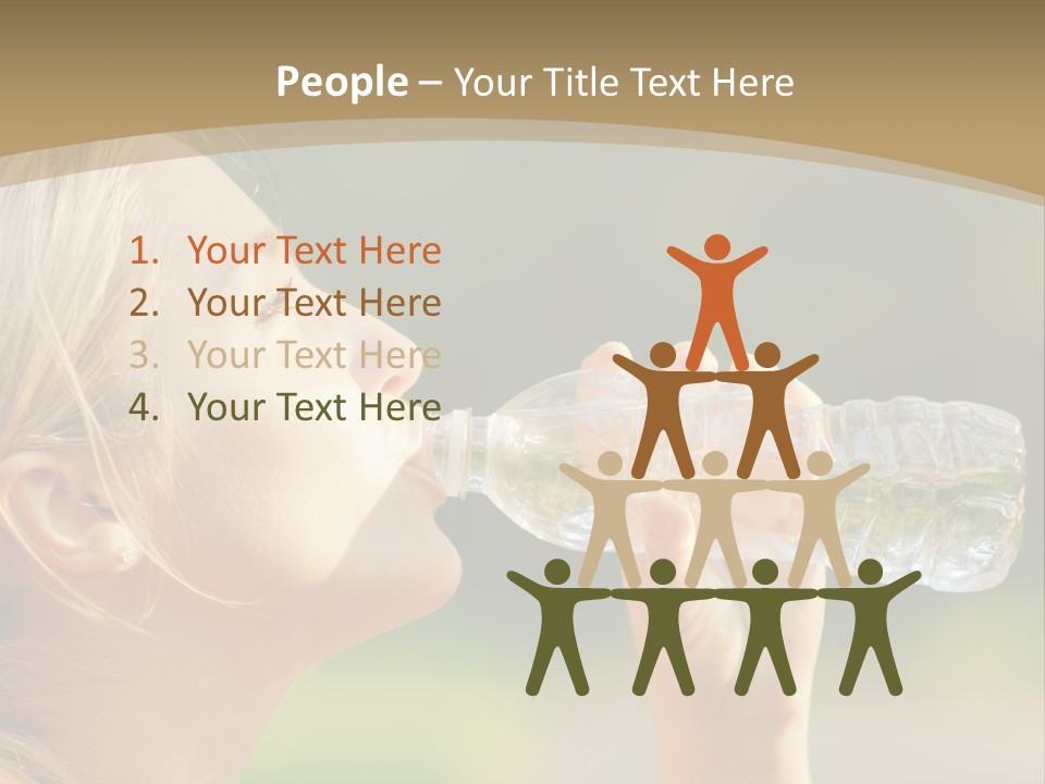 Pretty Young Girl Runner In The Forest. PowerPoint Template