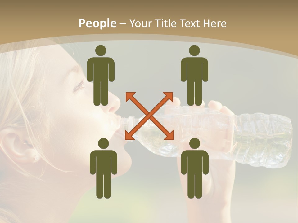 Pretty Young Girl Runner In The Forest. PowerPoint Template