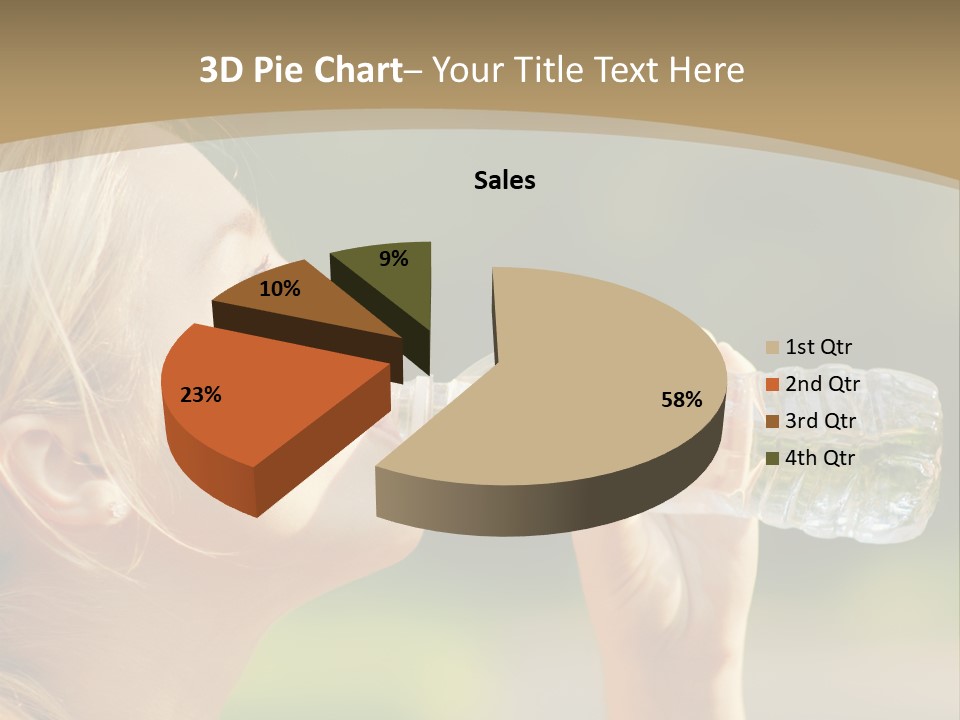 Pretty Young Girl Runner In The Forest. PowerPoint Template