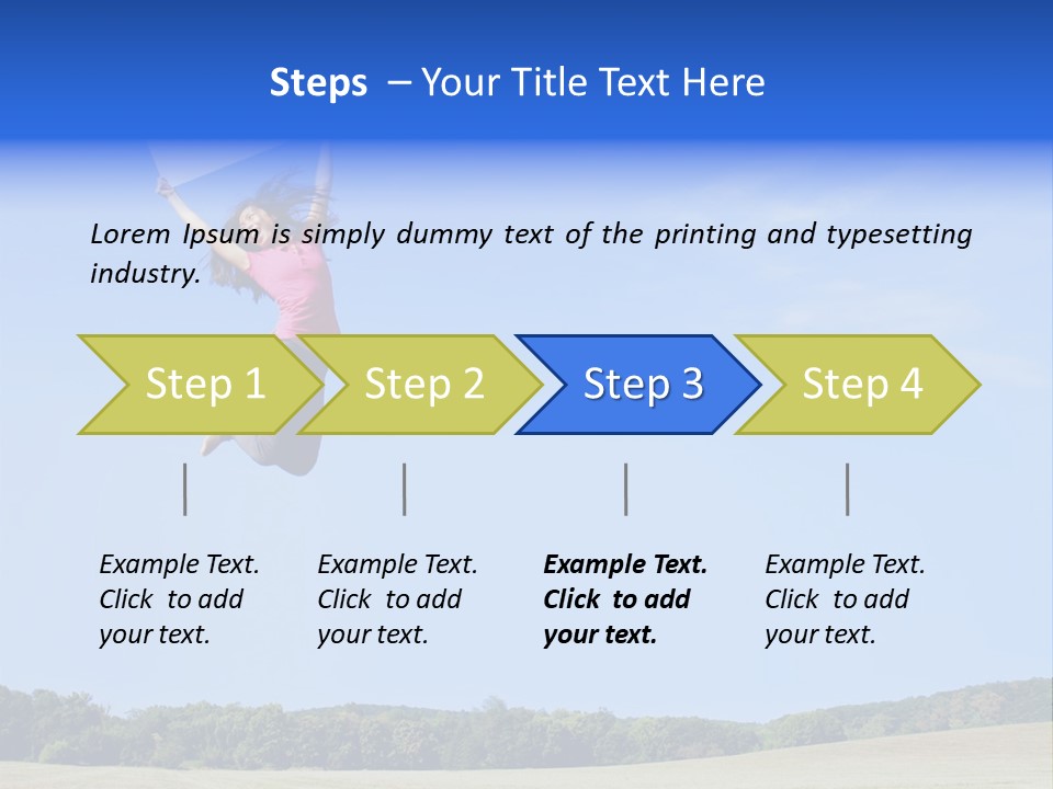 Chinese Girl Jumping With A Blank Sign In A Field. PowerPoint Template