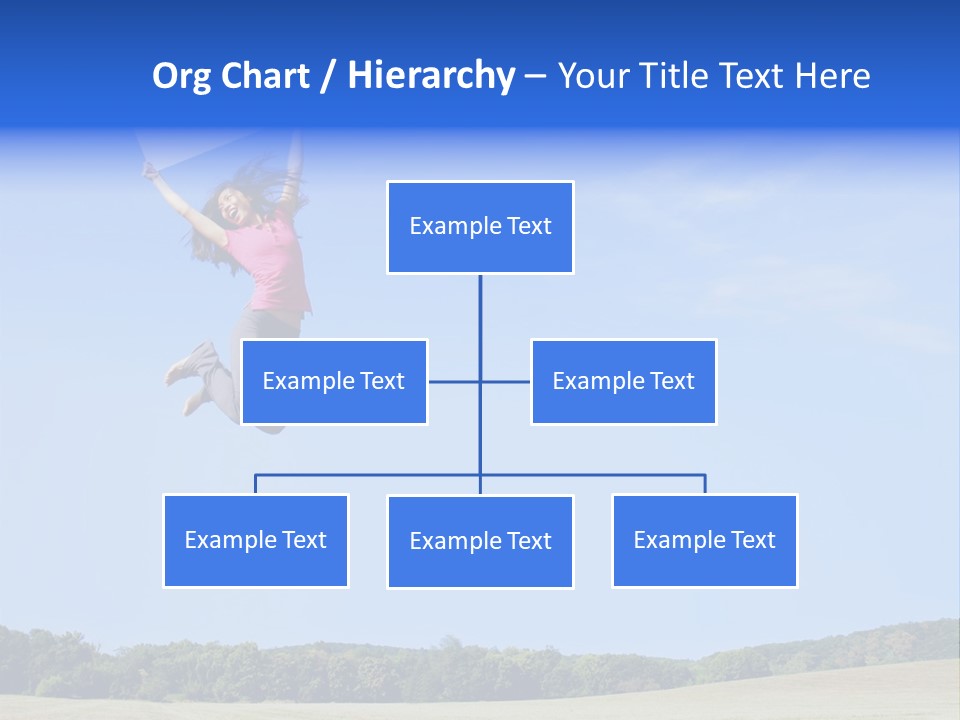 Chinese Girl Jumping With A Blank Sign In A Field. PowerPoint Template