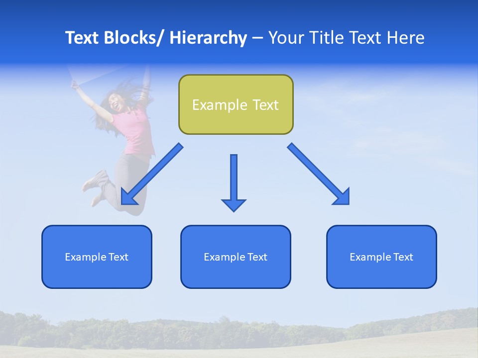 Chinese Girl Jumping With A Blank Sign In A Field. PowerPoint Template