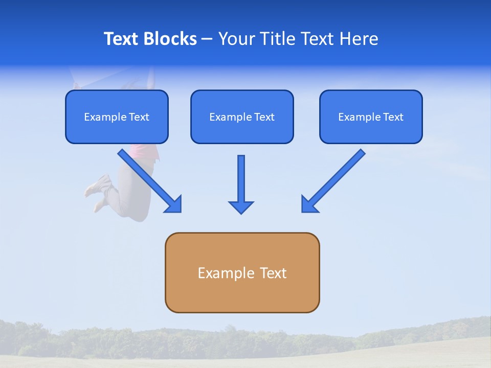 Chinese Girl Jumping With A Blank Sign In A Field. PowerPoint Template