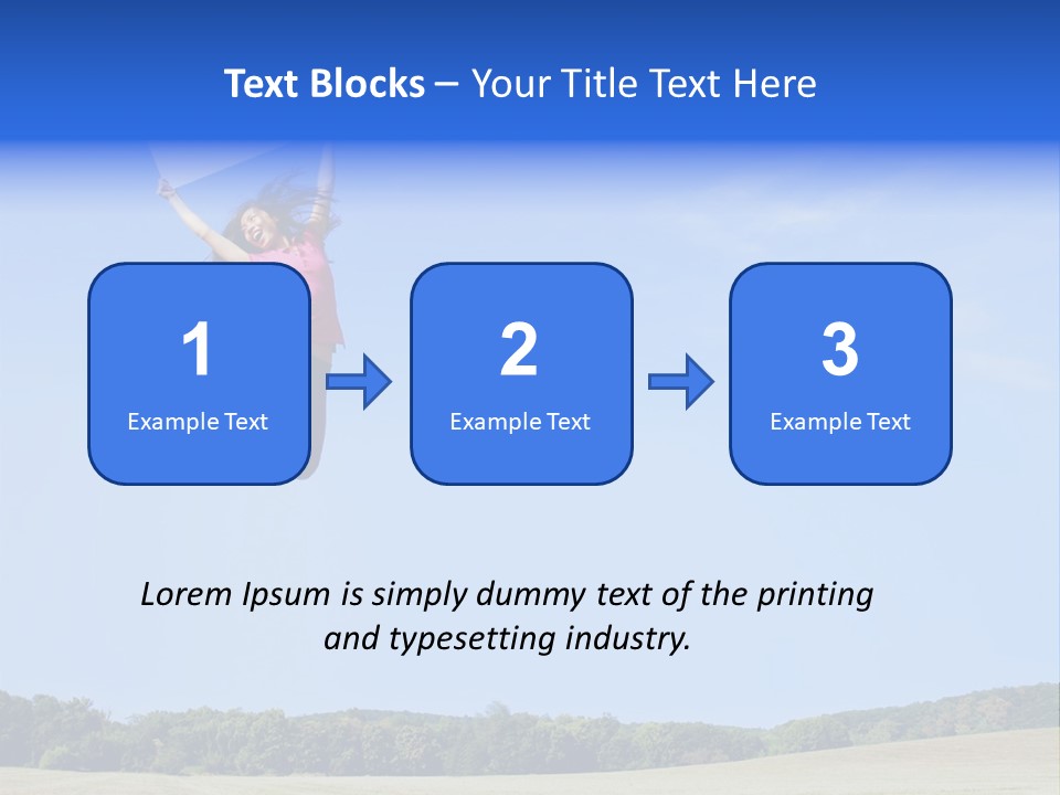 Chinese Girl Jumping With A Blank Sign In A Field. PowerPoint Template