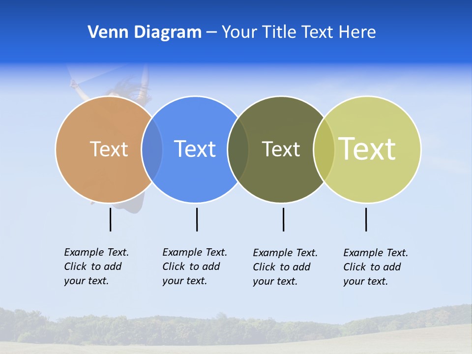 Chinese Girl Jumping With A Blank Sign In A Field. PowerPoint Template