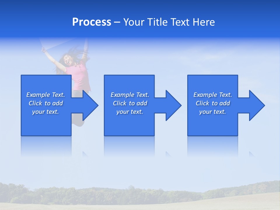 Chinese Girl Jumping With A Blank Sign In A Field. PowerPoint Template