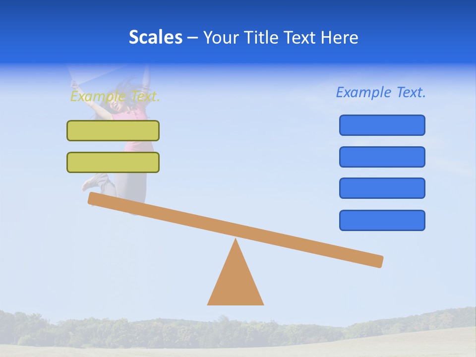 Chinese Girl Jumping With A Blank Sign In A Field. PowerPoint Template