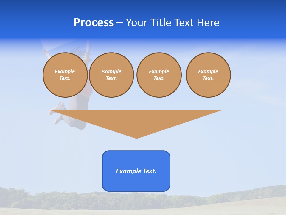 Chinese Girl Jumping With A Blank Sign In A Field. PowerPoint Template