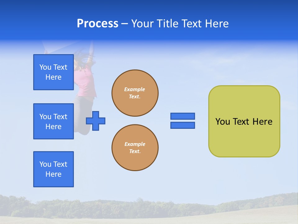 Chinese Girl Jumping With A Blank Sign In A Field. PowerPoint Template