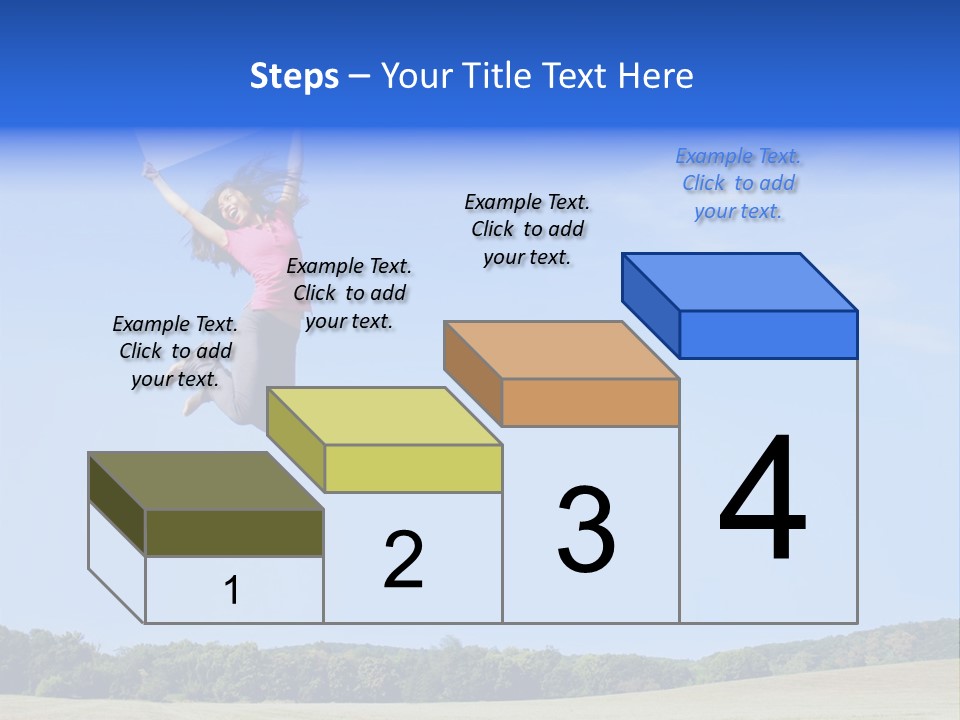 Chinese Girl Jumping With A Blank Sign In A Field. PowerPoint Template