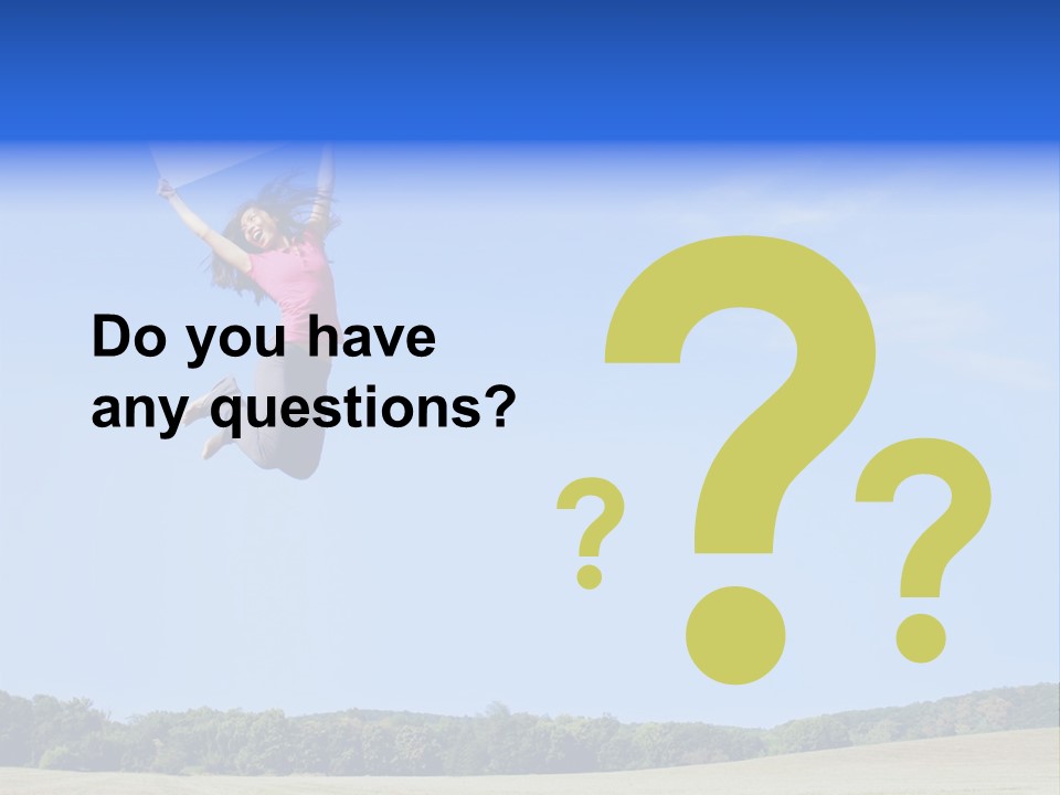 Chinese Girl Jumping With A Blank Sign In A Field. PowerPoint Template