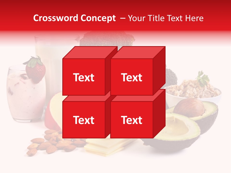 Food Sources Of Calcium, Isolated On White. Includes Milk, Yogurt, Almonds, Cheeses, Broccoli, Salmon, And Avocado. PowerPoint Template