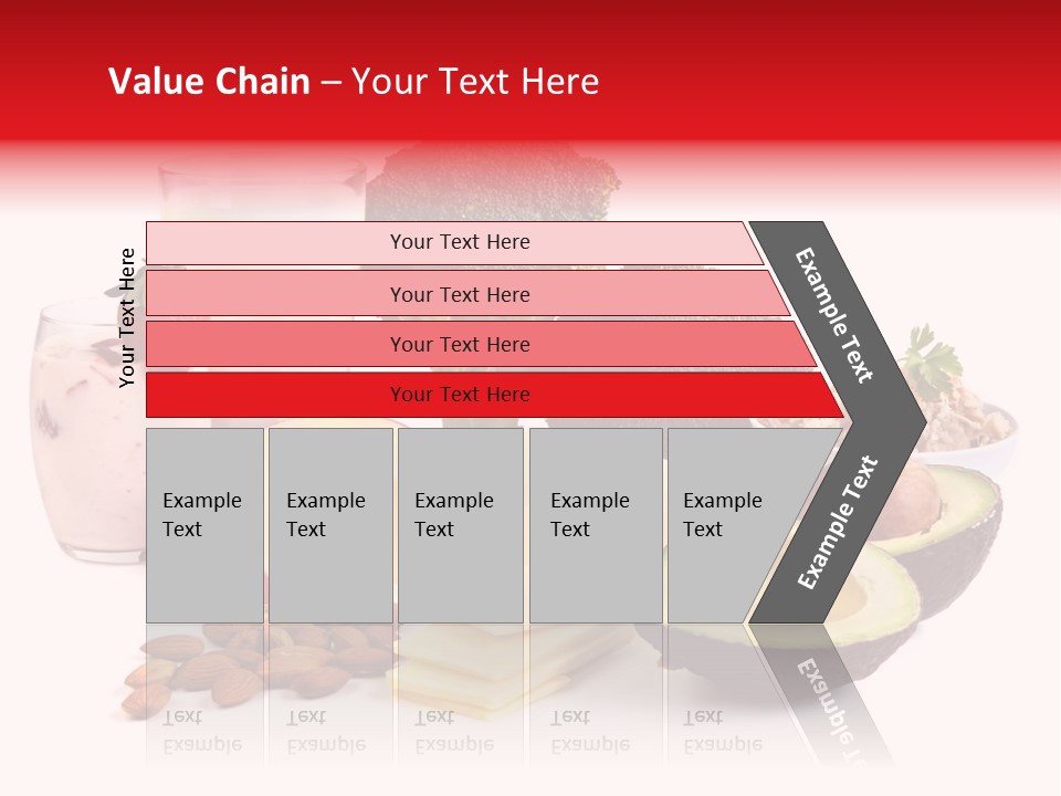 Food Sources Of Calcium, Isolated On White. Includes Milk, Yogurt, Almonds, Cheeses, Broccoli, Salmon, And Avocado. PowerPoint Template