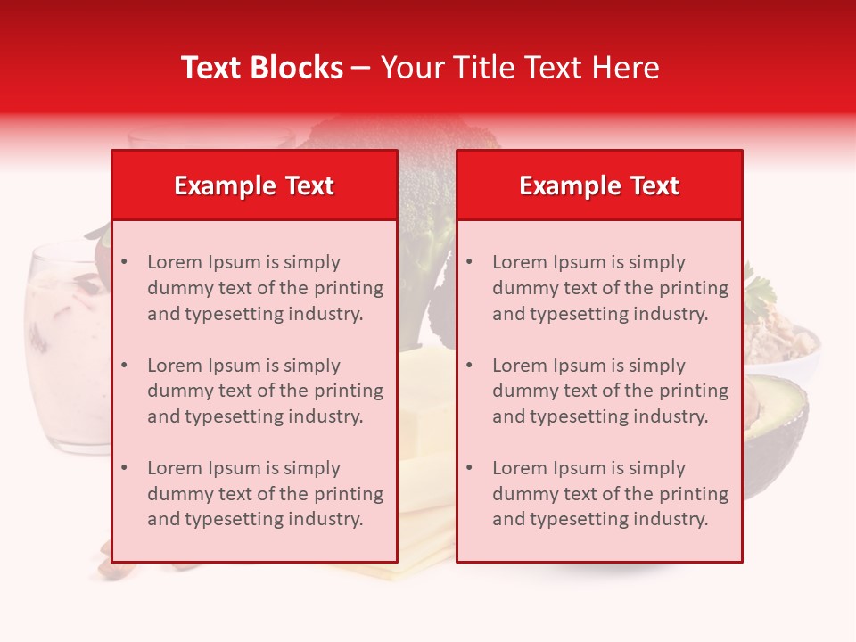 Food Sources Of Calcium, Isolated On White. Includes Milk, Yogurt, Almonds, Cheeses, Broccoli, Salmon, And Avocado. PowerPoint Template