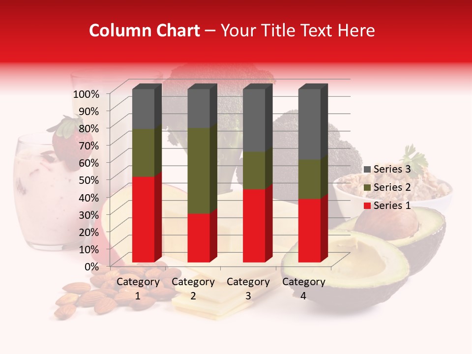 Food Sources Of Calcium, Isolated On White. Includes Milk, Yogurt, Almonds, Cheeses, Broccoli, Salmon, And Avocado. PowerPoint Template