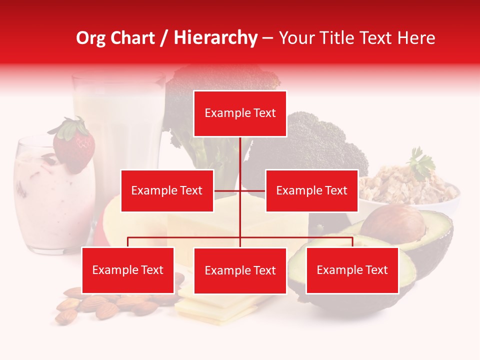 Food Sources Of Calcium, Isolated On White. Includes Milk, Yogurt, Almonds, Cheeses, Broccoli, Salmon, And Avocado. PowerPoint Template