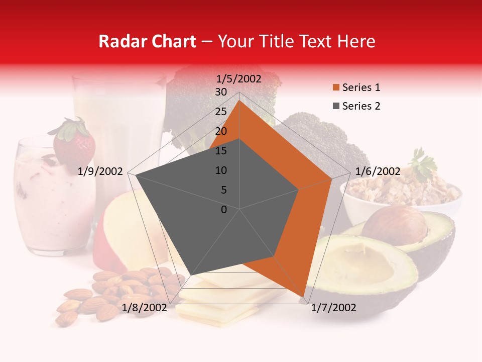 Food Sources Of Calcium, Isolated On White. Includes Milk, Yogurt, Almonds, Cheeses, Broccoli, Salmon, And Avocado. PowerPoint Template