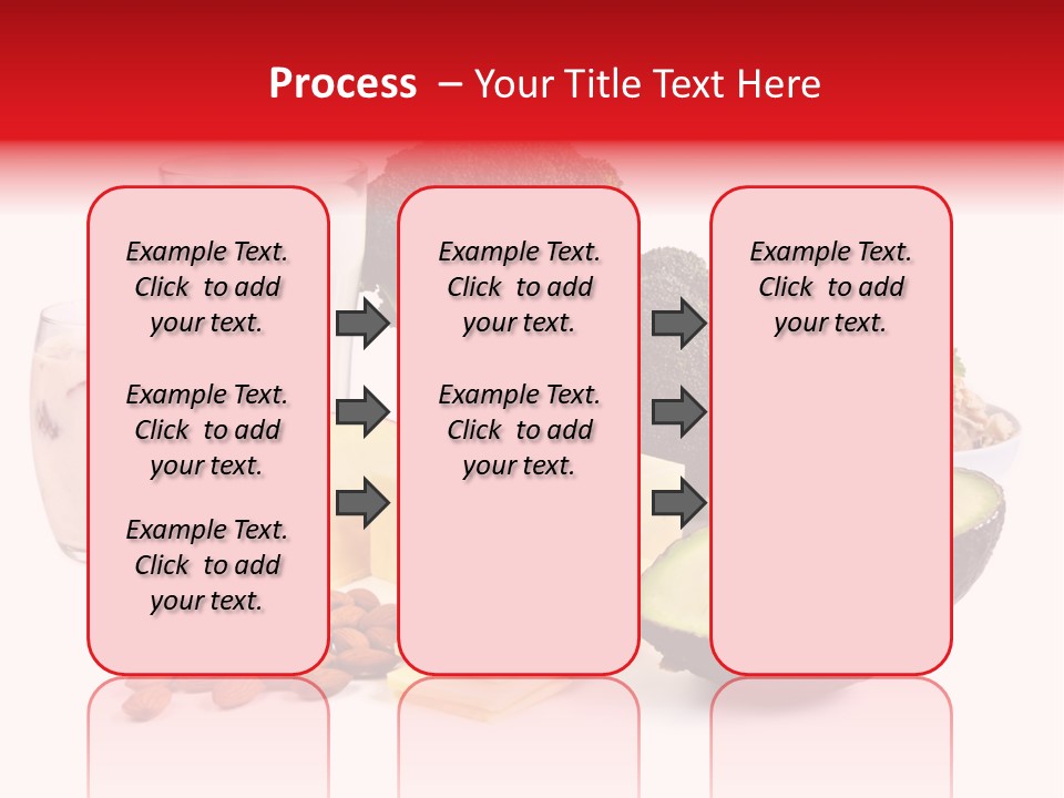 Food Sources Of Calcium, Isolated On White. Includes Milk, Yogurt, Almonds, Cheeses, Broccoli, Salmon, And Avocado. PowerPoint Template