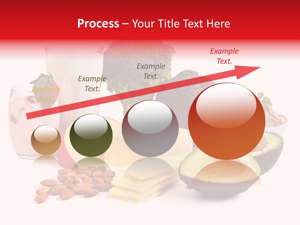 Food Sources Of Calcium, Isolated On White. Includes Milk, Yogurt, Almonds, Cheeses, Broccoli, Salmon, And Avocado. PowerPoint Template