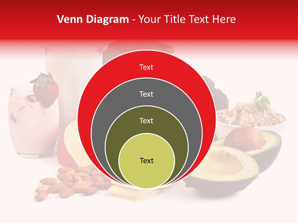 Food Sources Of Calcium, Isolated On White. Includes Milk, Yogurt, Almonds, Cheeses, Broccoli, Salmon, And Avocado. PowerPoint Template