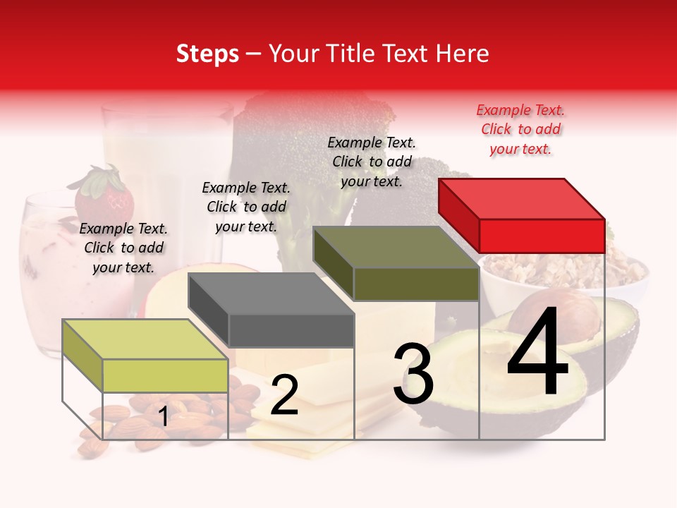 Food Sources Of Calcium, Isolated On White. Includes Milk, Yogurt, Almonds, Cheeses, Broccoli, Salmon, And Avocado. PowerPoint Template