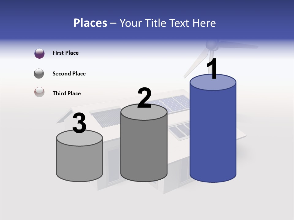 An Image Of A Home Powered By Wind And Solar Energy PowerPoint Template