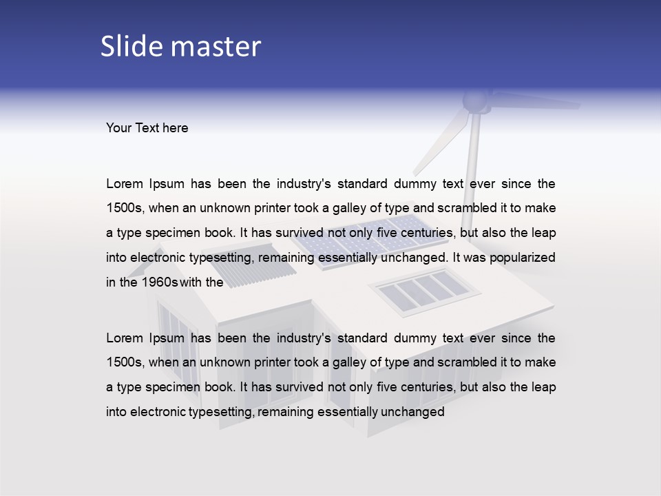 An Image Of A Home Powered By Wind And Solar Energy PowerPoint Template