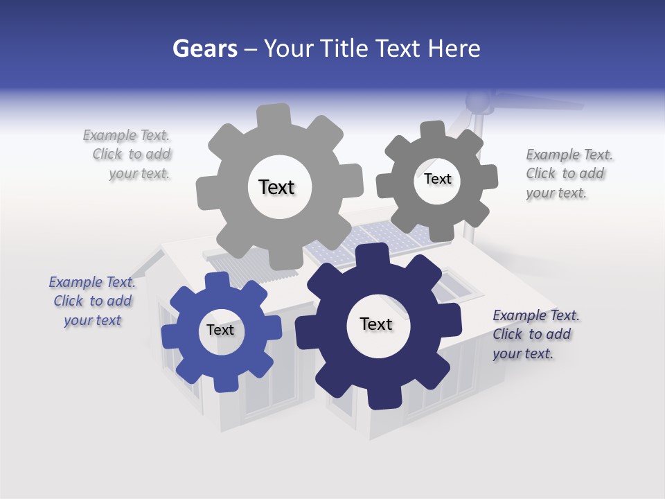 An Image Of A Home Powered By Wind And Solar Energy PowerPoint Template