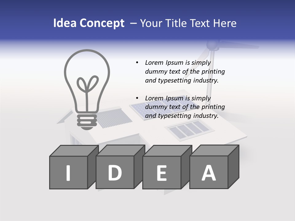 An Image Of A Home Powered By Wind And Solar Energy PowerPoint Template