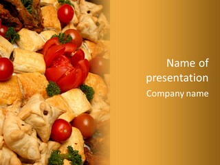 A Bunch Of Food That Is On A Table PowerPoint Template