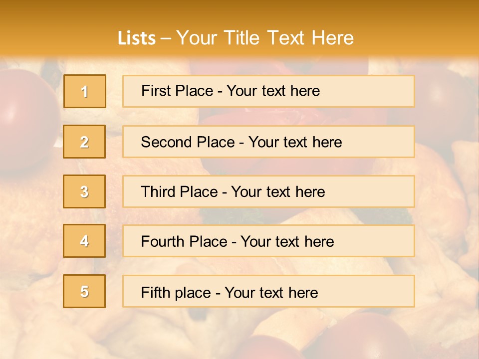 A Bunch Of Food That Is On A Table PowerPoint Template
