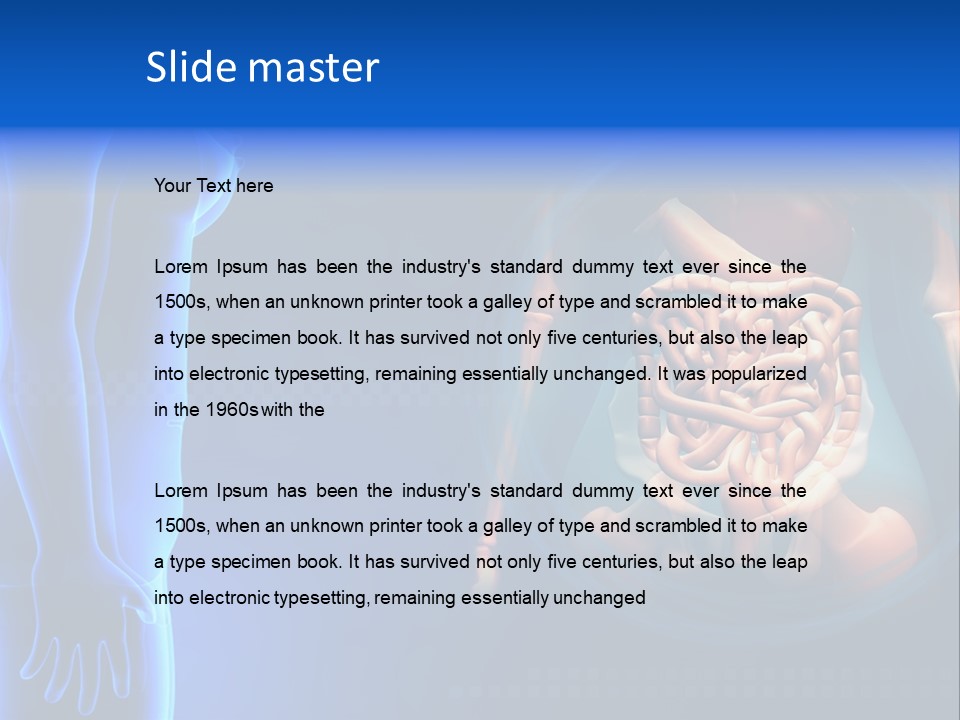 A Human Body With A Large Intestion In The Middle Of It PowerPoint Template