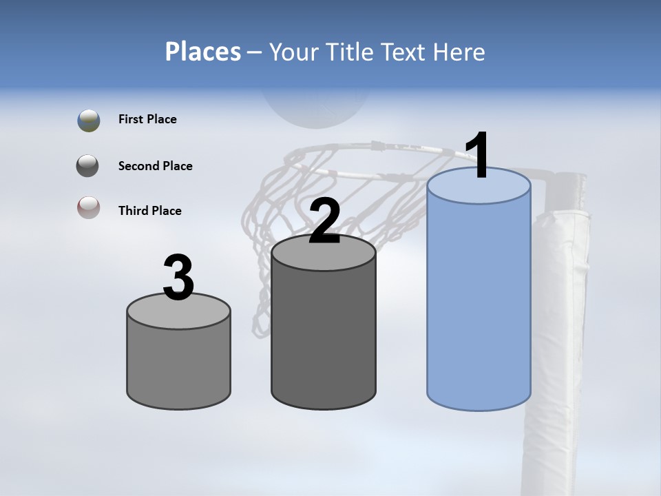 Netball About To Go Into The Goal PowerPoint Template