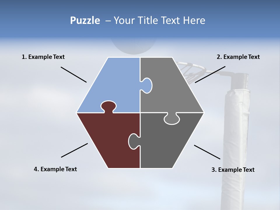 Netball About To Go Into The Goal PowerPoint Template