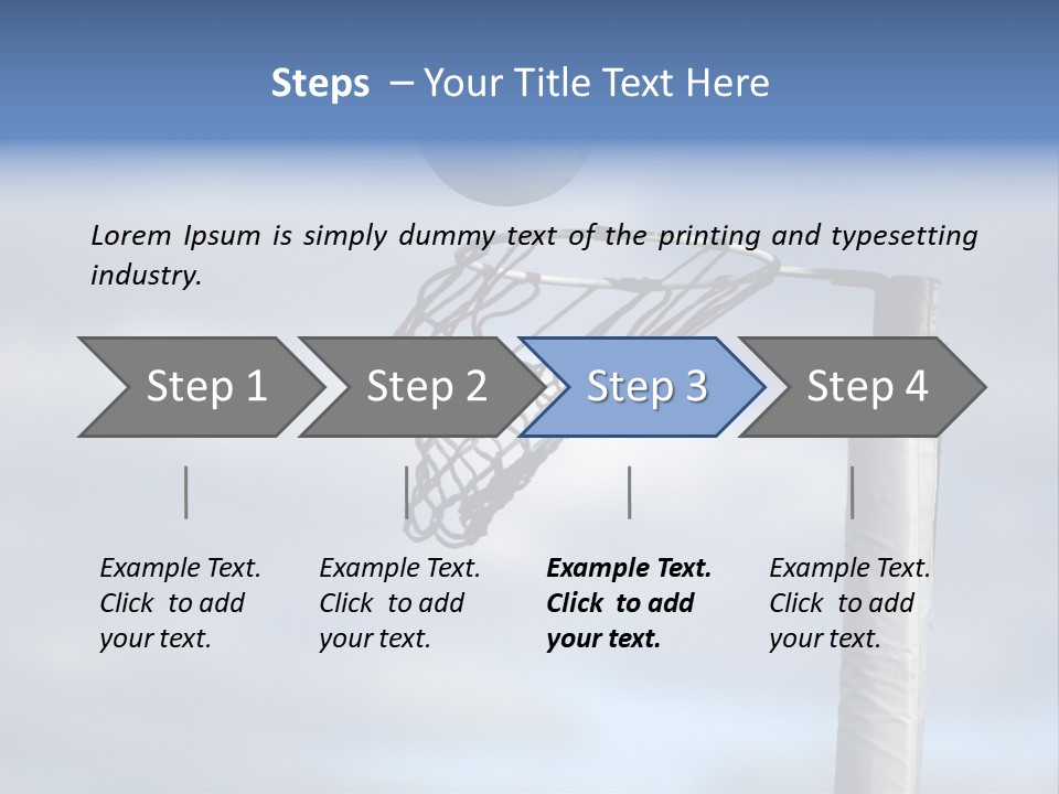 Netball About To Go Into The Goal PowerPoint Template