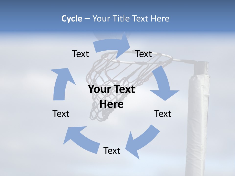 Netball About To Go Into The Goal PowerPoint Template