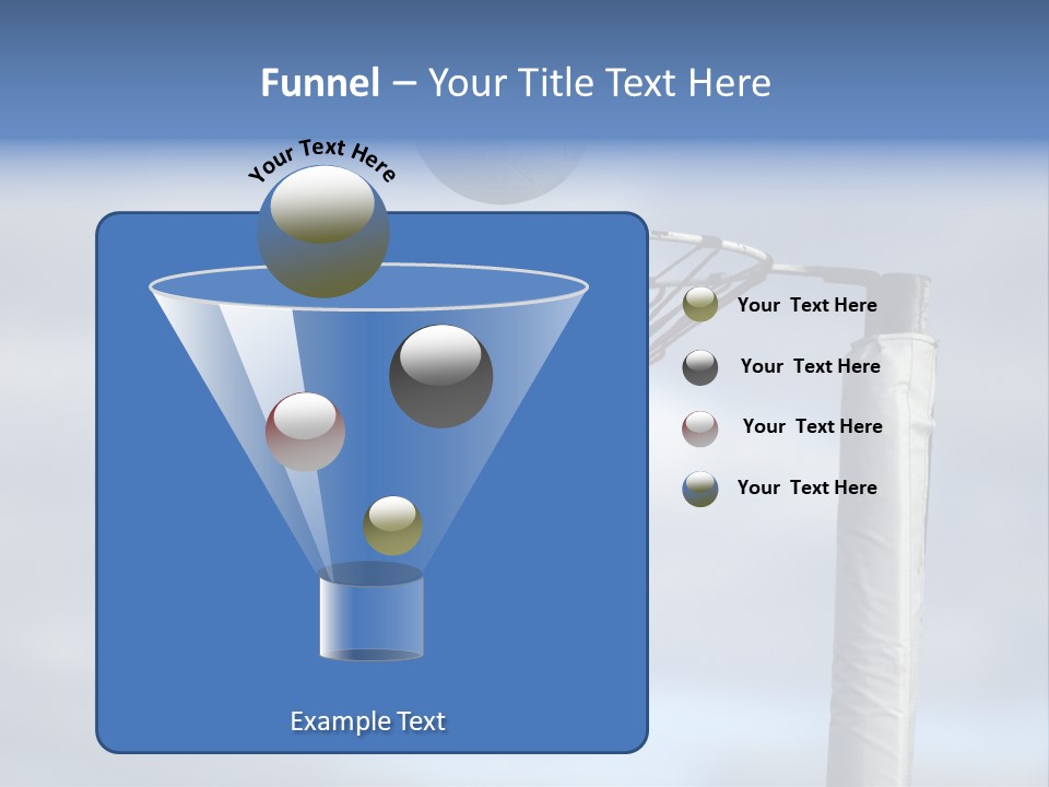 Netball About To Go Into The Goal PowerPoint Template