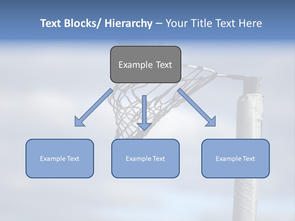 Netball About To Go Into The Goal PowerPoint Template