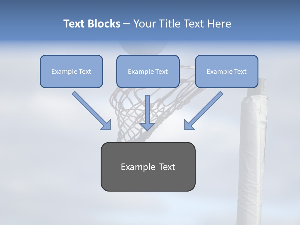 Netball About To Go Into The Goal PowerPoint Template