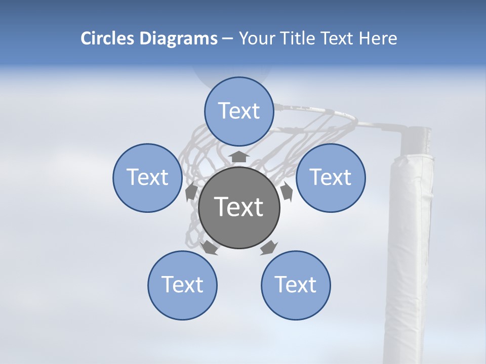 Netball About To Go Into The Goal PowerPoint Template