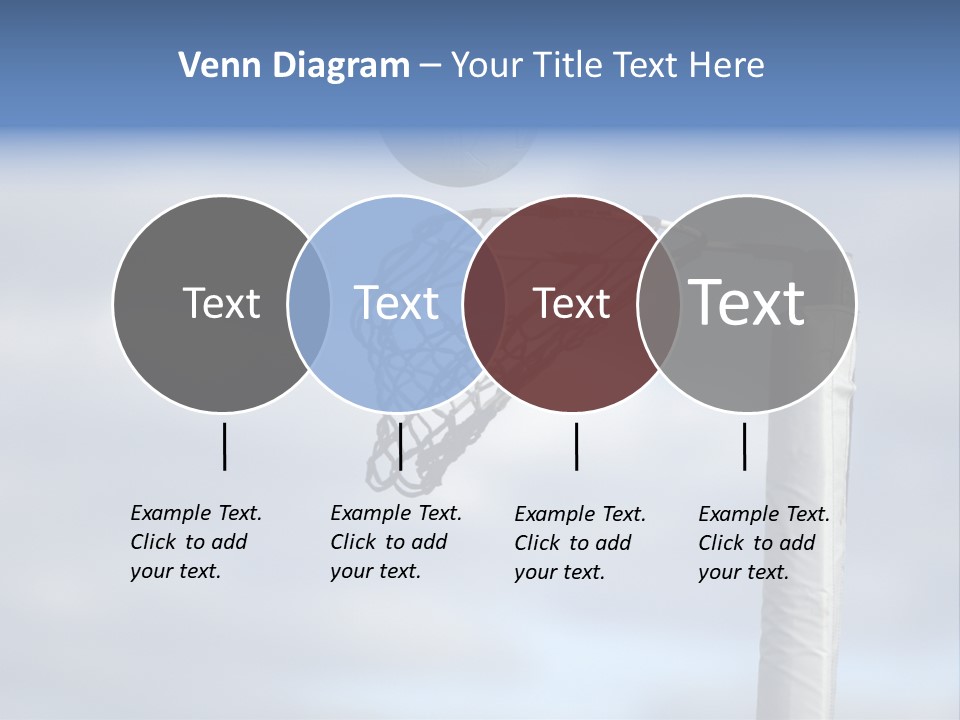 Netball About To Go Into The Goal PowerPoint Template