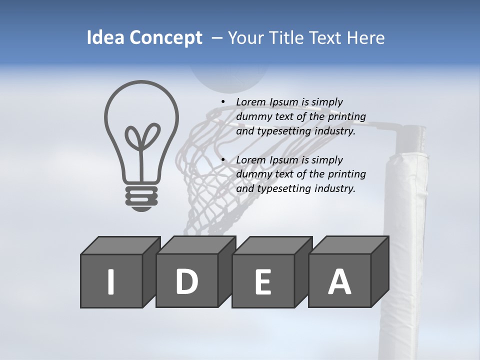 Netball About To Go Into The Goal PowerPoint Template