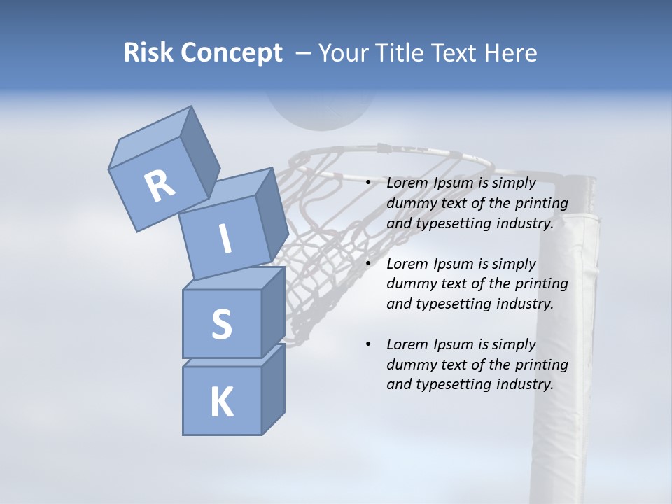 Netball About To Go Into The Goal PowerPoint Template