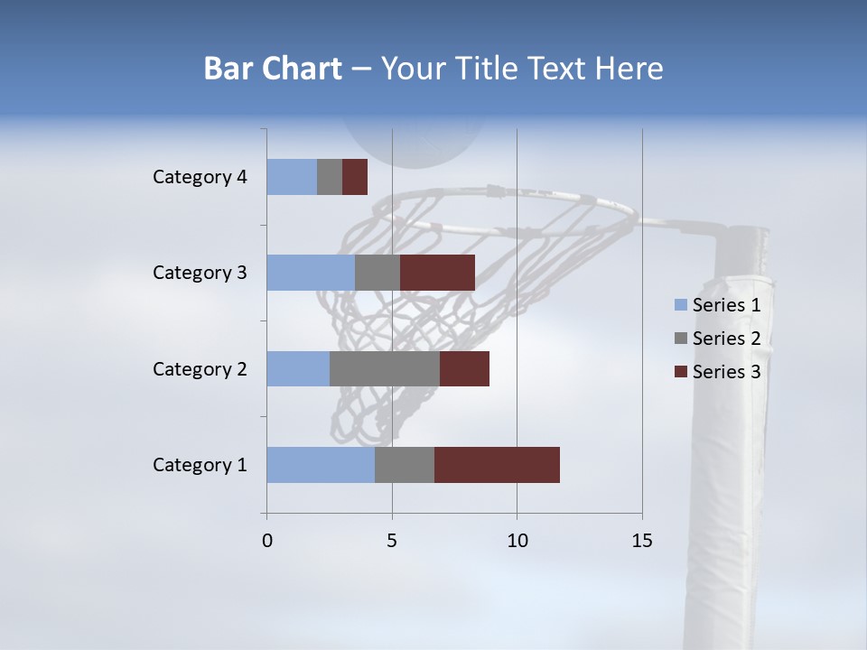 Netball About To Go Into The Goal PowerPoint Template