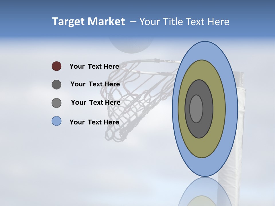 Netball About To Go Into The Goal PowerPoint Template