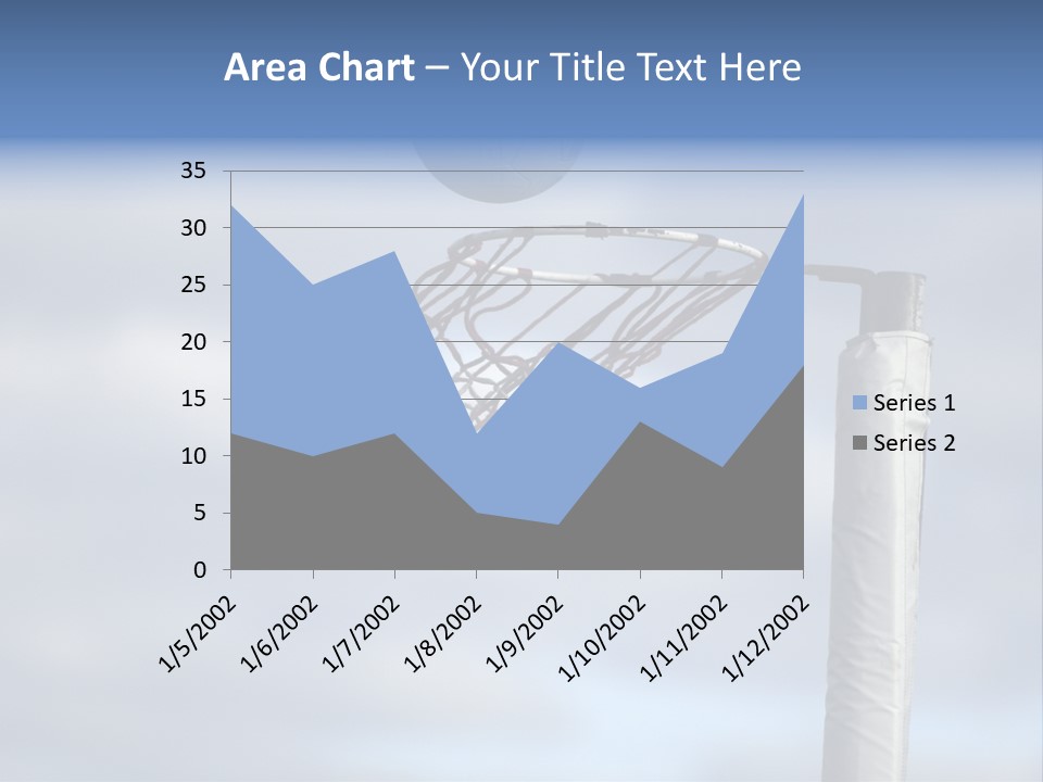 Netball About To Go Into The Goal PowerPoint Template