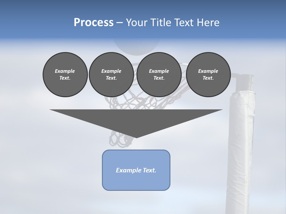 Netball About To Go Into The Goal PowerPoint Template